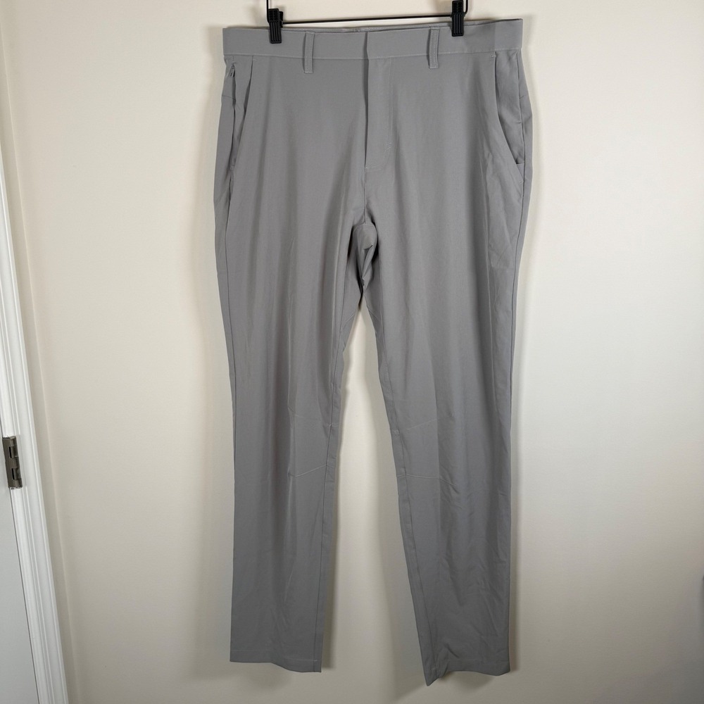 Fabletics Men's Slim Fit Gray Golf Pants 34x34 Athletic Casual Outdoor Sporty‎